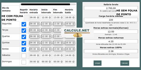 Calculadora de horas .
